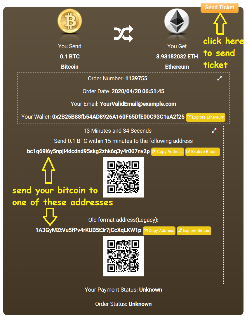 exchange order of bitcoin to ethereum