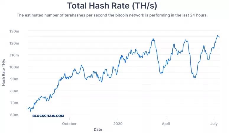 Bitcoin mining hash rate the past year